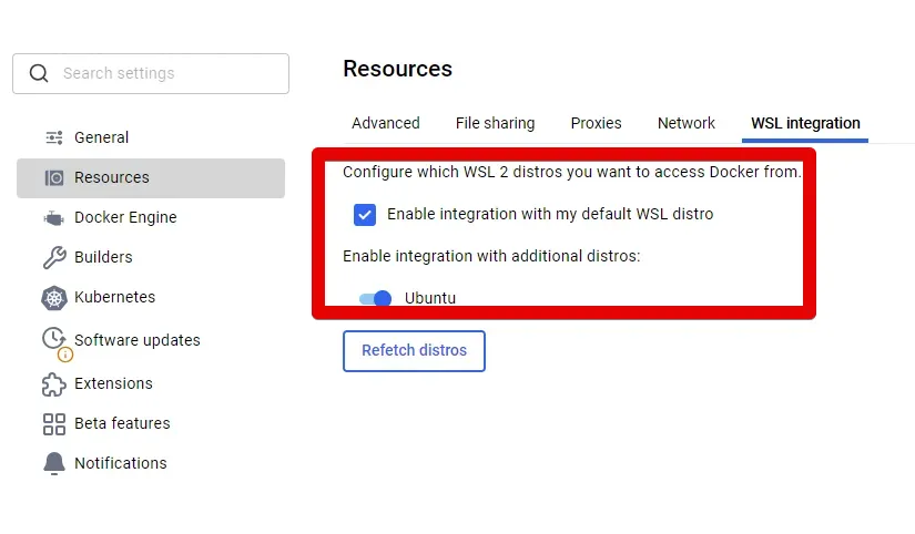 Docker Desktop-Settings-WSLIntegration
