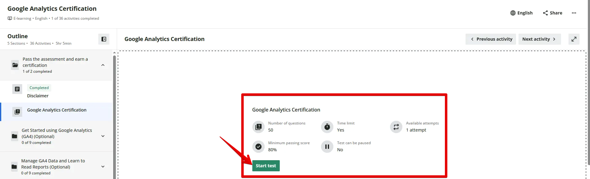 Google-Analytics-Certification-Start-Test